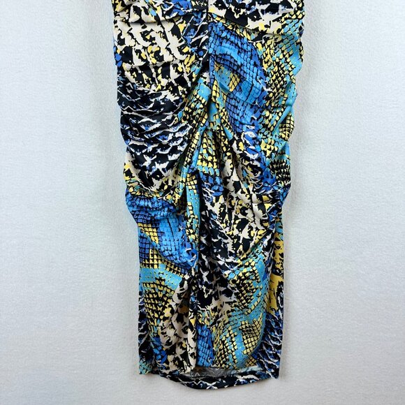 Signature by Sangria Animal Snake Print Dress Womens 4 Satin Cocktail Party Y2K - Picture 11 of 14